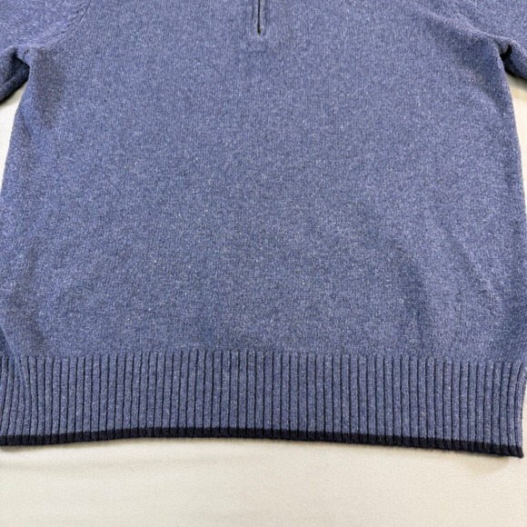Patagonia Wool Blend Quarter Zip Sweater Mens Size L Blue Made in China sporty - Picture 8 of 16